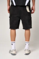 Amicci Allende Carpenter Denim Shorts Black (3)