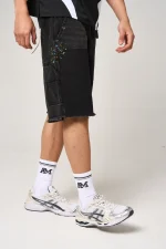 Amicci Allende Carpenter Denim Shorts Black (7)