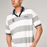 Amicci Avendia Striped Knitted Polo Grey (1)