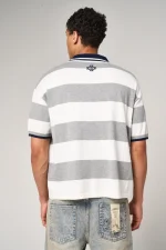 Amicci Avendia Striped Knitted Polo Grey (2)