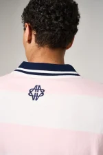 Amicci Avendia Striped Knitted Polo Pink (2)