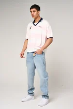 Amicci Avendia Striped Knitted Polo Pink (3)