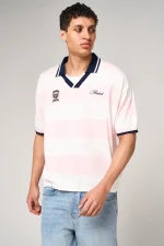 Amicci Avendia Striped Knitted Polo Pink (4)