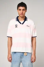 Amicci Avendia Striped Knitted Polo Pink (5)