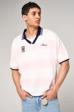 Amicci Avendia Striped Knitted Polo Pink (6)