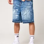 Amicci Cardenas Paint Splat Denim Short Blue (1)