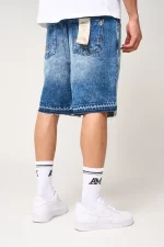 Amicci Cardenas Paint Splat Denim Short Blue (2)