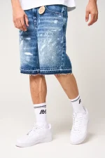 Amicci Cardenas Paint Splat Denim Short Blue (4)