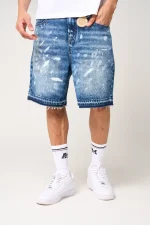 Amicci Cardenas Paint Splat Denim Short Blue (5)