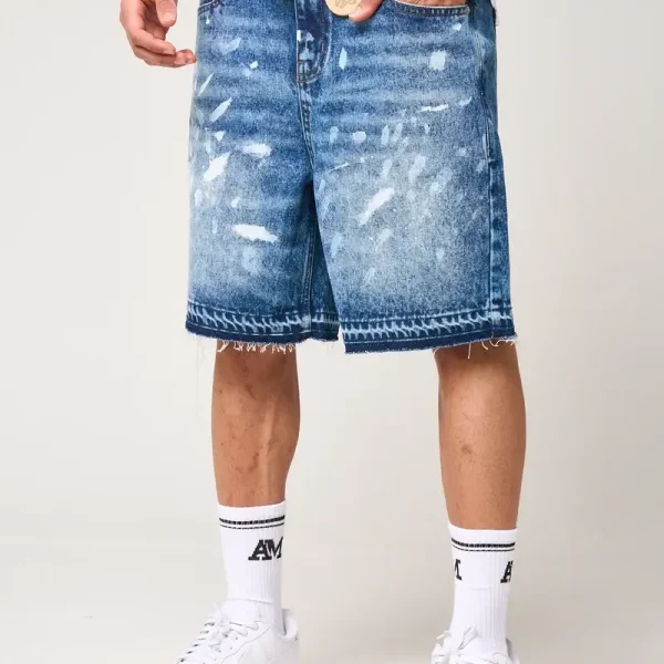 Amicci Cardenas Paint Splat Denim Short Blue (6)