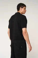 Amicci Dune Knitted Polo Black (2)