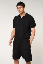 Amicci Dune Knitted Polo Black (3)