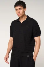 Amicci Dune Knitted Polo Black (6)
