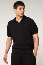 Amicci Dune Knitted Polo Black (7)