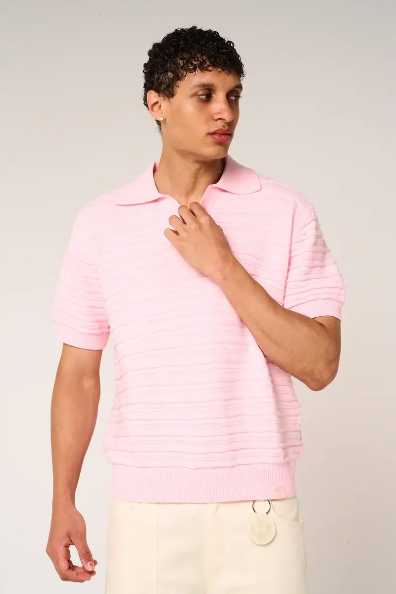 Amicci Dune Knitted Polo Pink (6)
