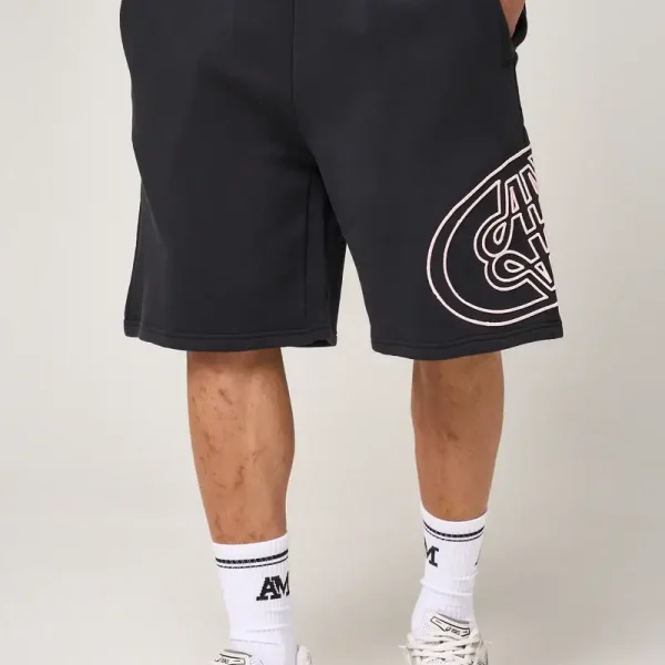 Amicci Fares Logo Embroidery Shorts Black (1)