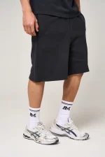 Amicci Fares Logo Embroidery Shorts Black (4)