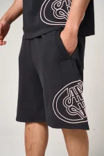 Amicci Fares Logo Embroidery Shorts Black (5)