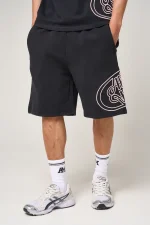 Amicci Fares Logo Embroidery Shorts Black (6)