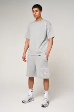 Amicci Fares Logo Embroidery Shorts Grey (2)