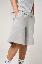 Amicci Fares Logo Embroidery Shorts Grey (3)