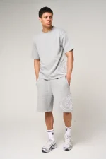 Amicci Fares Logo Embroidery Shorts Grey (6)