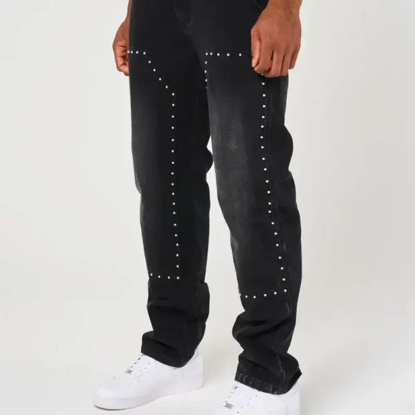 Amicci Haulier Black Studded Carpenter Denim (5)