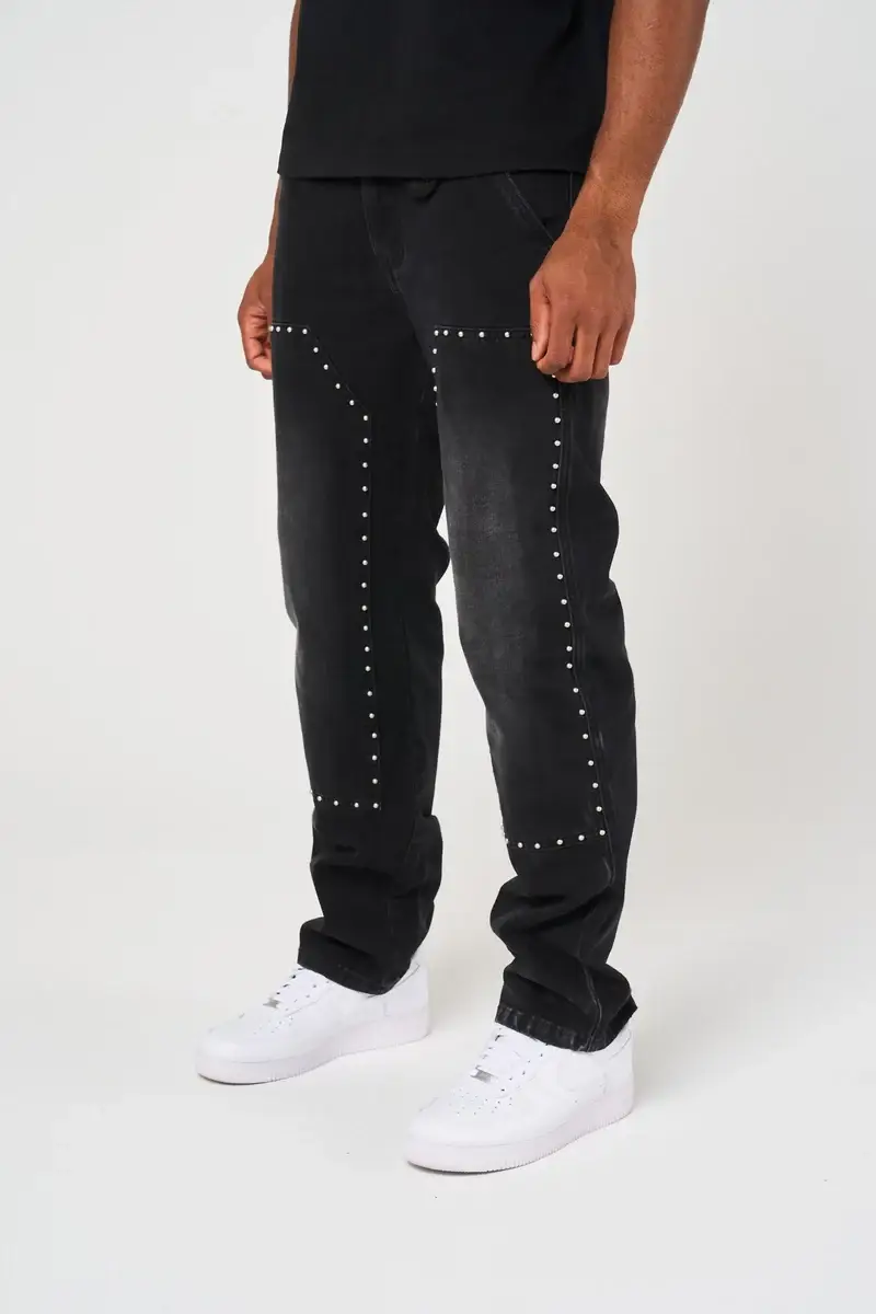 Amicci Haulier Black Studded Carpenter Denim (5)