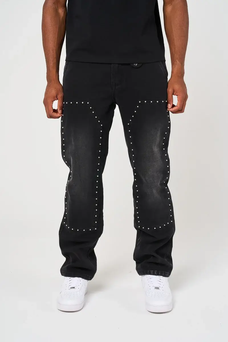 Amicci Haulier Black Studded Carpenter Denim (6)