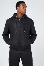 Amicci Isandro Black Croc Leather Jacket (1)
