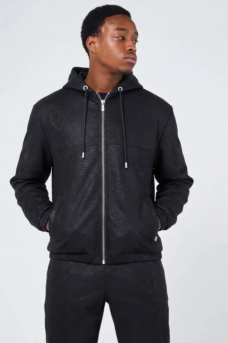 Amicci Isandro Black Croc Leather Jacket (1)
