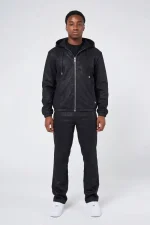 Amicci Isandro Black Croc Leather Jacket (2)