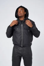 Amicci Isandro Black Croc Leather Jacket (4)