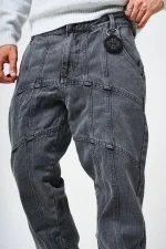 Amicci Larrea Grey Straight Fit Pattern Denim (4)