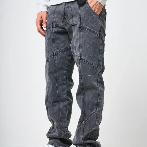 Amicci Larrea Grey Straight Fit Pattern Denim (8)