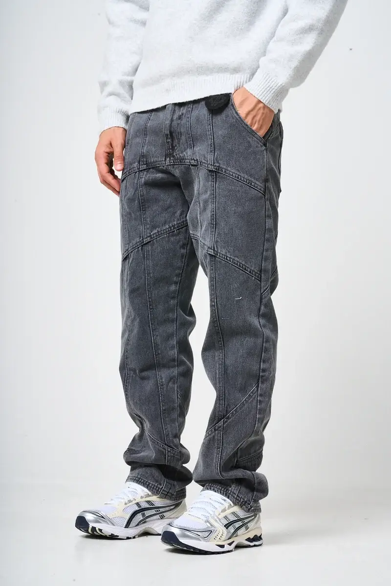 Amicci Larrea Grey Straight Fit Pattern Denim (8)
