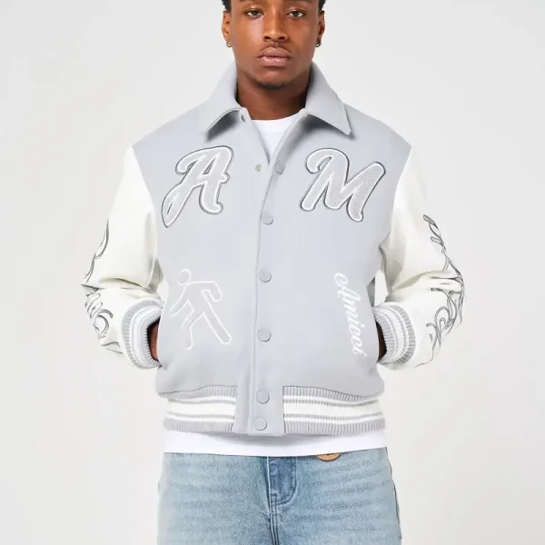 Amicci Lusso Grey Varsity Jacket (1)