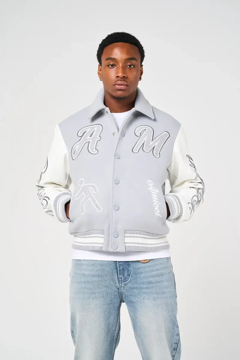 Amicci Lusso Grey Varsity Jacket (1)
