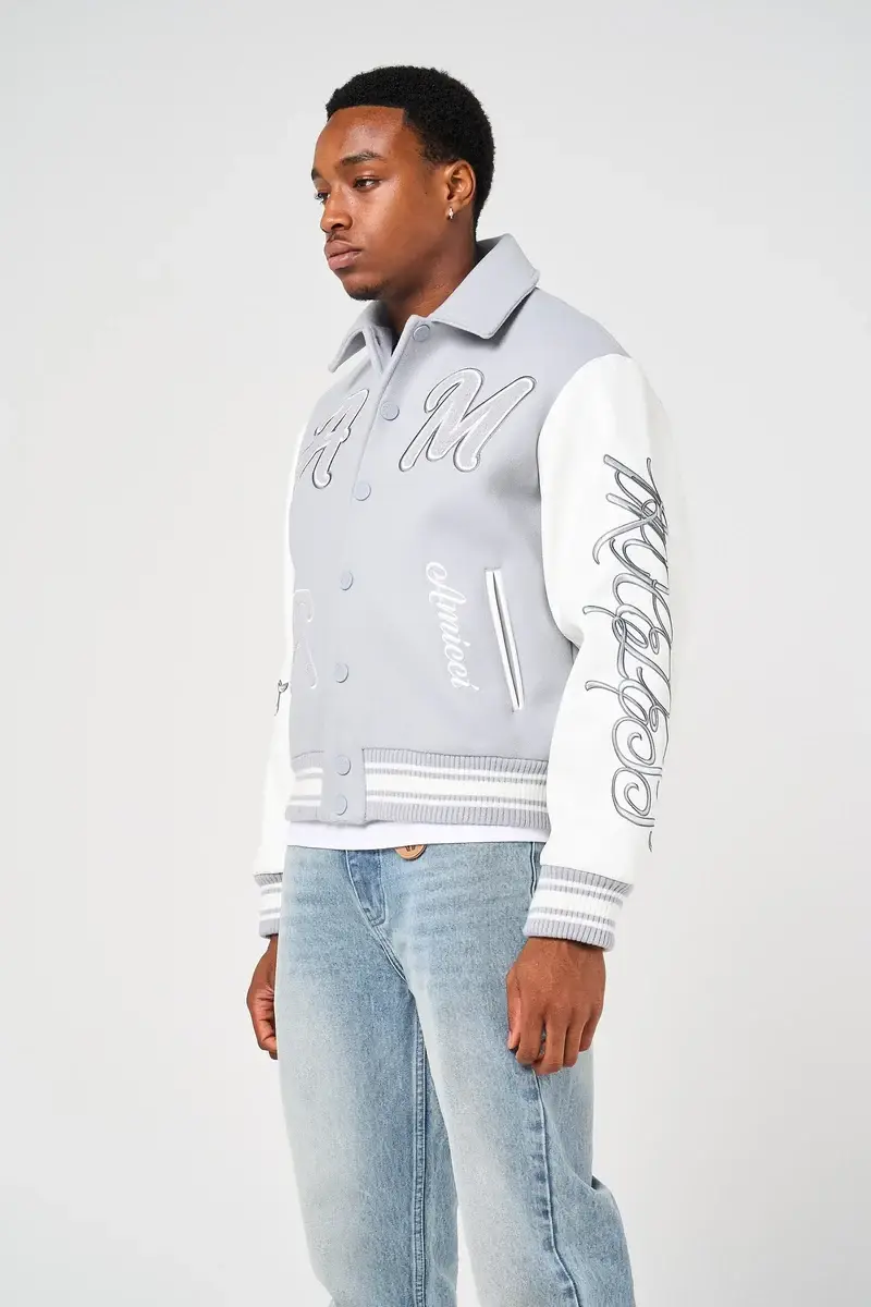 Amicci Lusso Grey Varsity Jacket (6)