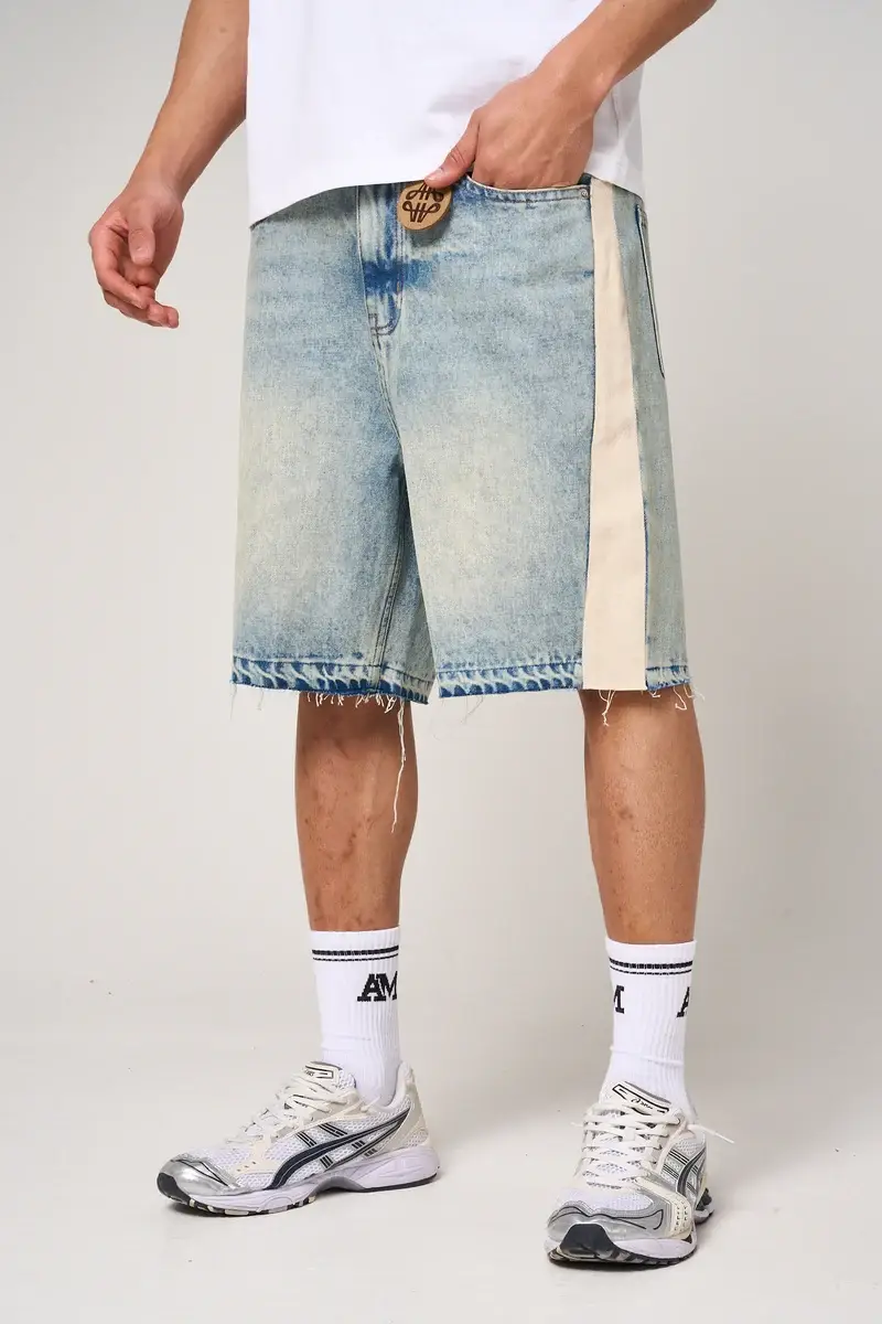 Amicci Maranello Tinted Blue Denim Shorts (7)