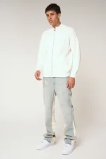 Amicci Mesa Ribbed Zip Through Sweater White (2)
