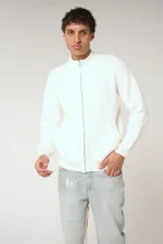 Amicci Mesa Ribbed Zip Through Sweater White (6)