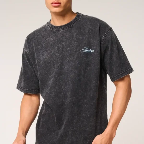 Amicci Renato Graphic T Shirt Washed black (1)