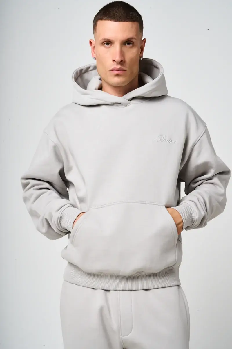 Doakes Grey Embroidery Logo Hoodie (6)