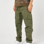 amicci terron khaki cotton twill pants (1)